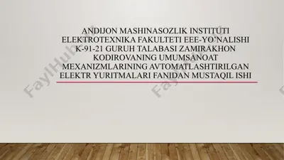 kranlarning himoya panellari — PPTX