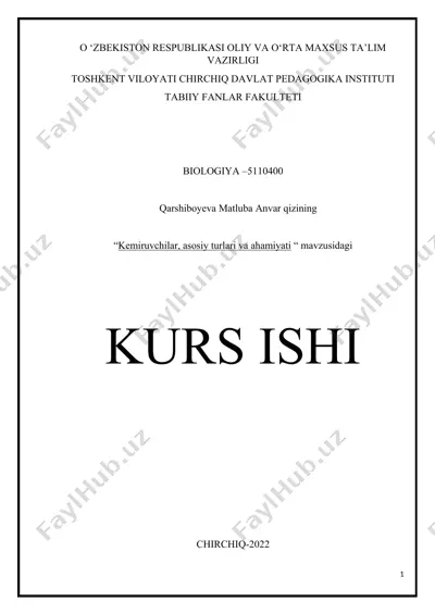 kemiruvchilar, asosiy turlari va ahamiyati — DOCX
