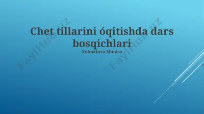 chet tillarini o'qitish — PPTX
