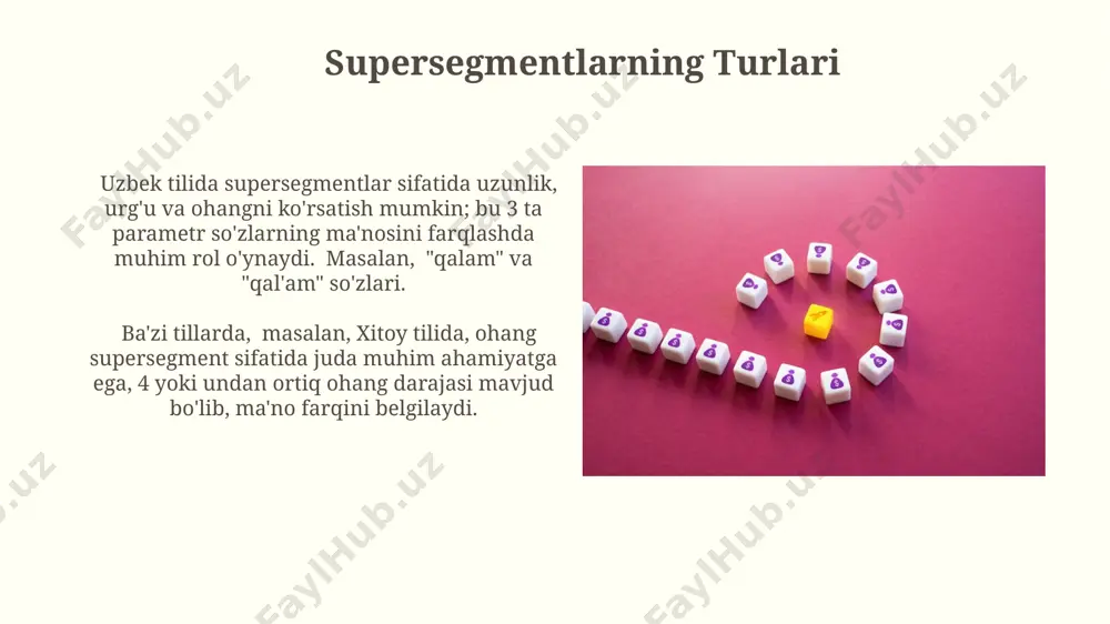g talaffuzini aniq ifodalashda qo'llaniladi, bu esa lingvistik tadqiqotlar uchun muhimdir. toshkentdagi 2023-yilgi lingvistika konferensiyasida taqdim etilgan ma'lumotlarga ko'ra, supersegmentlar (intonatsiya, stress) nutqni tahlil qilish va avtomatlashtirilgan tarjima tizimlarini yaratishda muhim rol o'ynaydi. e'tiboringiz uchun rahmat @taqdimot_robot image2.jpg image3.jpg image4.jpg image5.jpg image6.jpg image7.jpg image8.jpg image9.jpg image10.jpg image11.jpg image12.jpg image13.jpg image14.jpg image15.jpg image16.jpg image17.jpg image18.jpg