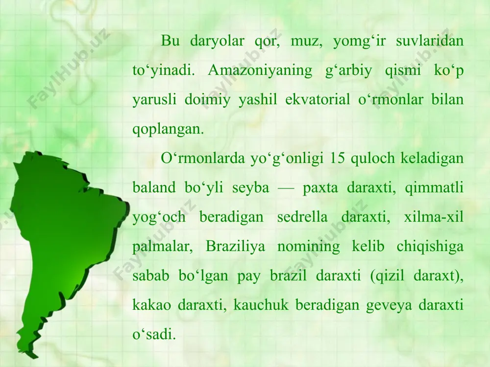 janubiy amerika. tabiiy geografik o‘lkalari 6-sinf - Page 5