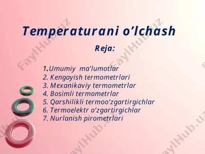 temperaturani o’lchash — PPTX