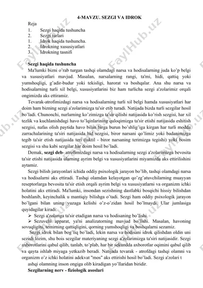 sezgi va idrok — DOCX