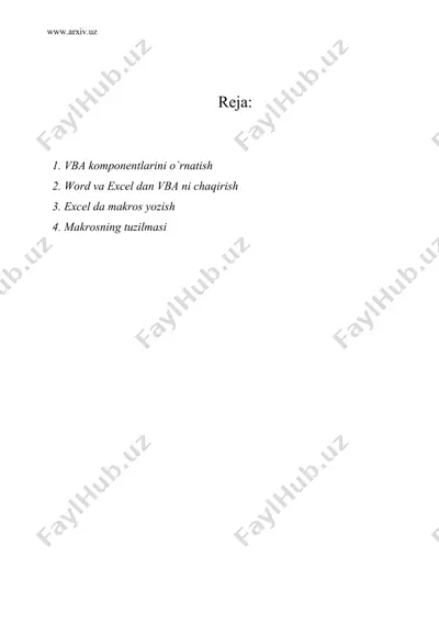 yordamchi (ilova) dasturlar uchun visual basic haqli versiyasi — DOC