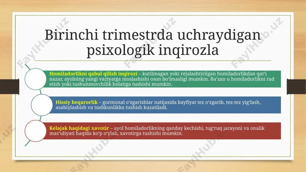 homiladorlik davri trimestrlarining psixologik xususiyatlari - Page 5