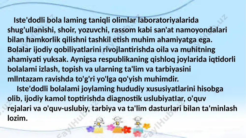 iste’dodli bolalarni aniqlash va tarbiyalash - Page 5