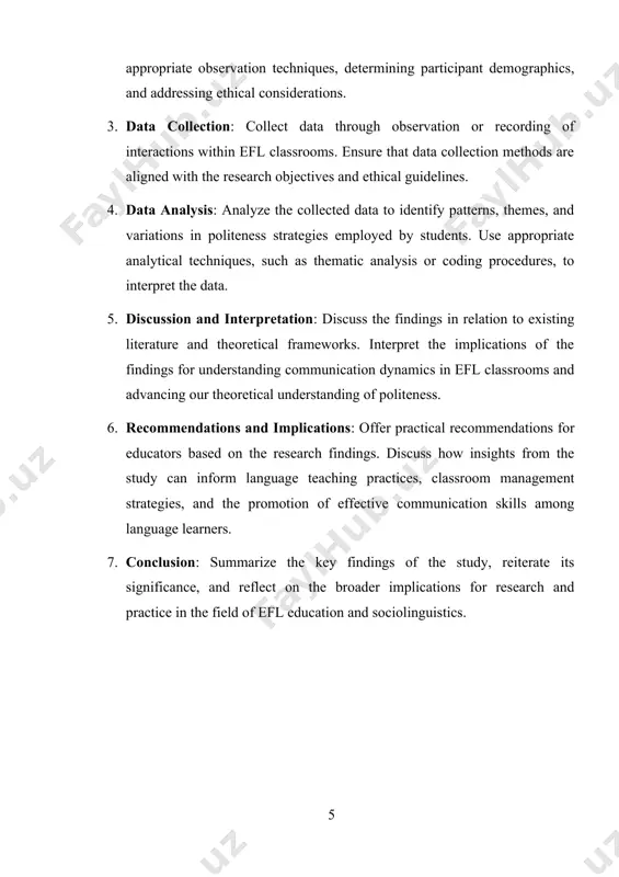education and sociolinguistics. chapter i. overview of politeness in educational settings 1. importance of politeness in educational settings an overview of politeness in educational settings reveals its profound impact on interpersonal dynamics, classroom atmosphere, and learning outcomes. politeness, as a socio-pragmatic concept deeply embedded in communication, plays a pivotal role in shaping interactions between students, educators, and peers within the educational environment. in classrooms, politeness serves as a facilitator of positive social relationships, contributing to a supportive and respectful atmosphere conducive to learning. moreover, politeness strategies help mitigate potential conflicts, maintain harmony, and foster a sense of belonging among diverse student populations. from a pedagogical perspective, understanding and promoting politeness behaviors can enhance student engagement, participation, and motivation in the learning process. additionally, educators' use of politeness strategies influences students' perceptions of classroom climate and teacher effectiveness. thus, an overview of politeness in educational settings underscores its significance in fostering …