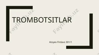 trombotsitlar — PPTX