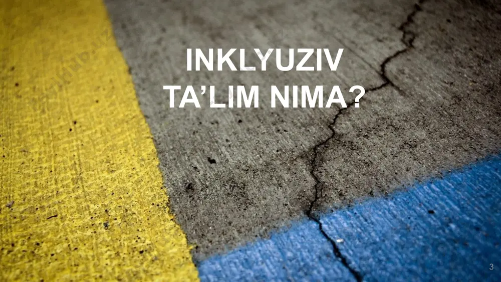 altirilgan umumta'lim dasturlari va korreksion ishlarni amalga oshirish orqali ruhiy rivojlanishi, ijtimoiy moslashtirishni amalga oshirish; o‘quvchilarning ta'limdagi tenglik huquqini kafolatlash; jamiyatning va oilaning faol ishtirokida nogiron va sog‘lom bolalarning ehtiyojlarini qondirish, ijtimoiy hayotga erta moslashtirish; inklyuziv ta'lim vazifalari imkoniyati cheklangan bolalar va o‘smirlarni oilalardan ajralmagan holda yashash huquqini ro‘yobga chiqarish; jamiyatda imkoniyati cheklangan bolalar va o‘smirlarga nisbatan do‘stona va mehr-muhabbatli munosabatni shakllantirish ularni nuqsonlaridan uyalmasdan jamiyatga ijtimoiylashishga ko’maklashish. “salamanka deklaratsiyasiga muvofiq har bir o‘quvchining tafovut, xususiyatlarini qo‘llab quvvatlovchi va ma’qullovchi isloxot sifatida qarashadi. uning maqsadlari, jinsi, irqi, madaniyati, ijtimoiy millati, dini, individual imkoniyat va qobiliyatidagi tafovutlar oqibatida yuzaga keladigan ijtimoiy segregatsiyaga yo‘l qo‘ymaslik. biroq bu konsepsiya universal foydalanish uchun yaroqsiz bo‘lib chiqdi. dunyo bo‘yicha maktablarda inklyuzivga ko‘pincha umumta’lim maktablarida nogironlarni o‘zlarining tengdoshlari bilan birga ta’lim olish deb qaraladi” (judi kugelmas). inklyuziv ta’lim madaniyati! insonparvarlik nuqtai nazaridan imkoniyati cheklangan bolalarni quyidagi atamalar bilan nomlash lozim tushunchaning izohi imkoniyati cheklangan bola umumiy …