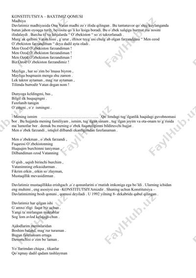 konstitutsiya – baxtimiz qomusi — DOCX