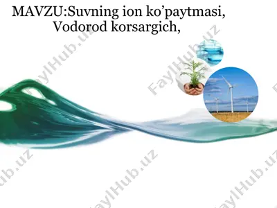 suvning ion ko‘paytmasi va vodorod ko‘rsatkich (ph) haqida taqdimot — PPTX
