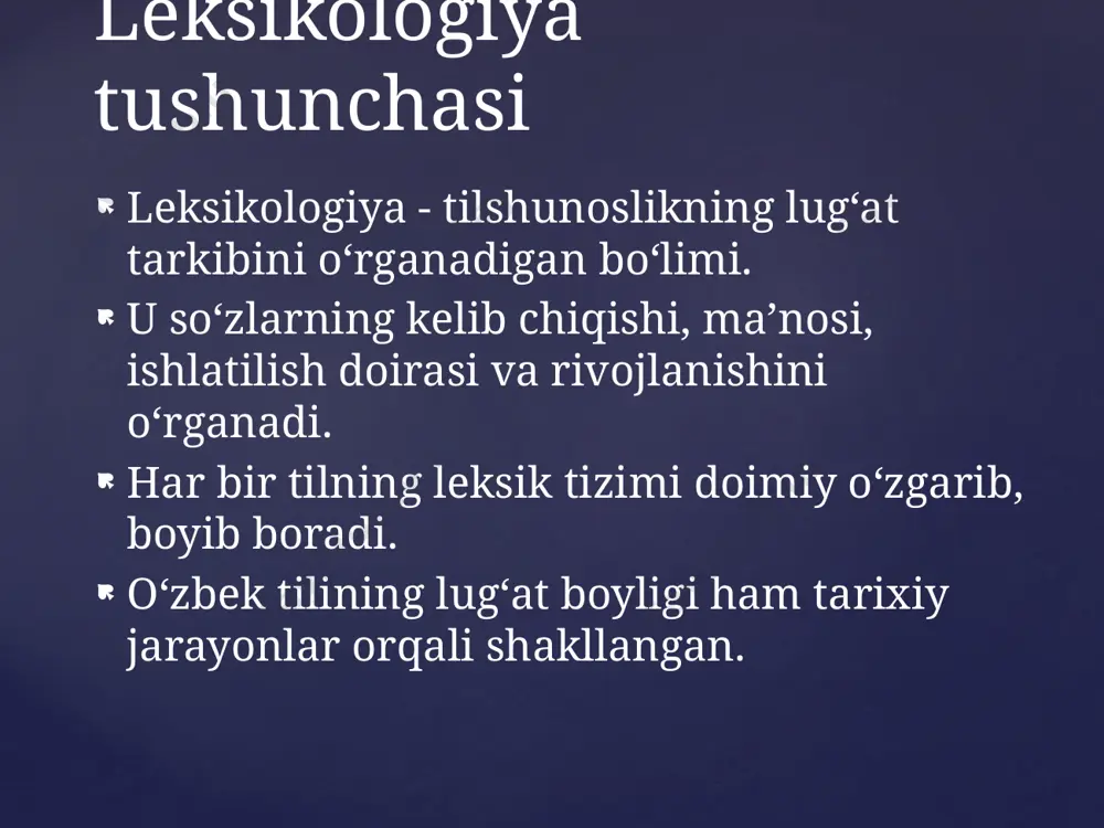 o‘zbek tilining leksikologiyasi - Page 4