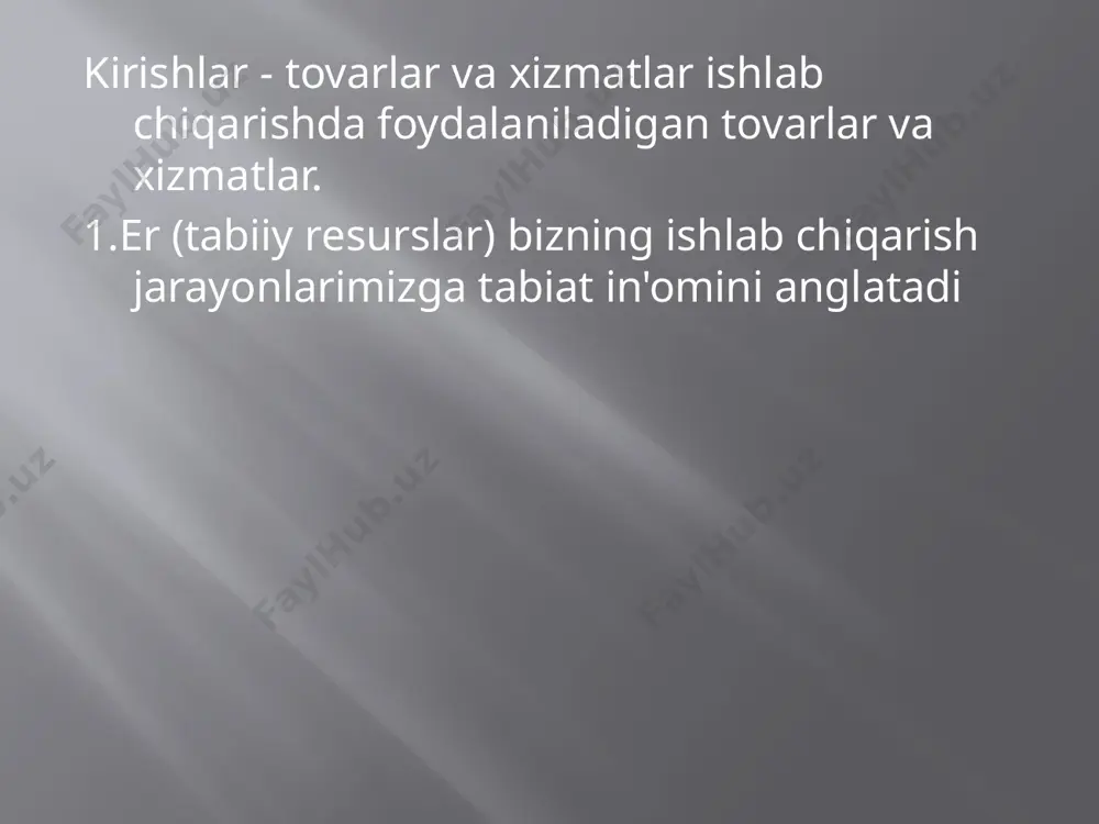 iqtisodiy faoliyat yoki tovarlar va xizmatlarni ishlab chiqarish jarayonida olingan barcha xarajatlar tushuniladi. sotish - xarajat = foyda umumiy daromad - umumiy xarajatlar = foyda sales – cost = profit total revenue–total costs= profit umumiy imkoniyat qiymati - aniq va yashirin narxlarning yig'indisi. aniq xarajat - bu o'z mablag'lari uchun firmaning egalariga tegishli bo'lmagan to'lovlar. yashirin xarajatlar - bu firma egalik qiladigan resurslardan foydalanish xarajatlari imkoniyatidir. belgilangan qiymat yoki tinglash yoki qo'shimcha xarajatlar - bu ishlab chiqarishning belgilangan omillaridan foydalanishga sarflanadigan xarajatlar. ba'zan bu "botqoqlik" deb nomlanadi. masalan: ijara, foizlar, amortizatsiya narx umumiy sobit xarajatlar (tfc) - xarajatlar turlicha bo'ladigan xarajatlardan iborat va mahsulot nolga teng bo'lsa ham to'lanishi kerak. o'zgaruvchan xarajatlarning umumiy qiymati (tvc) - chiqim nol bo'lganida nolga teng bo'lgan va chiqish oshishi yoki kamayishi bilan o'zgaradigan xarajatlardan iborat. umumiy narx jami sobit qiymat va o'zgaruvchan qiymatning jami. tc = tfc + vc o'rtacha xarajat: o'rtacha qiymat, o'rtacha …