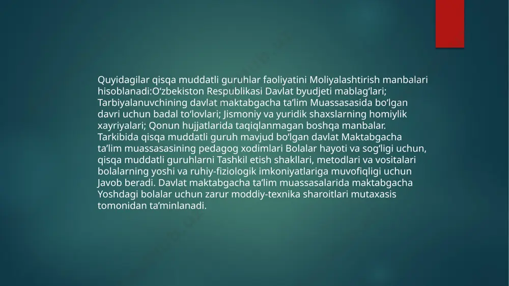 qisqa muddatli guruhlarda bolalarni maktabga tayyorlash - Page 5