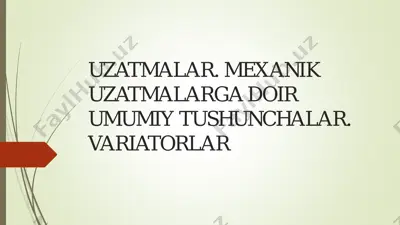 mexanik uzatmalar — PDF