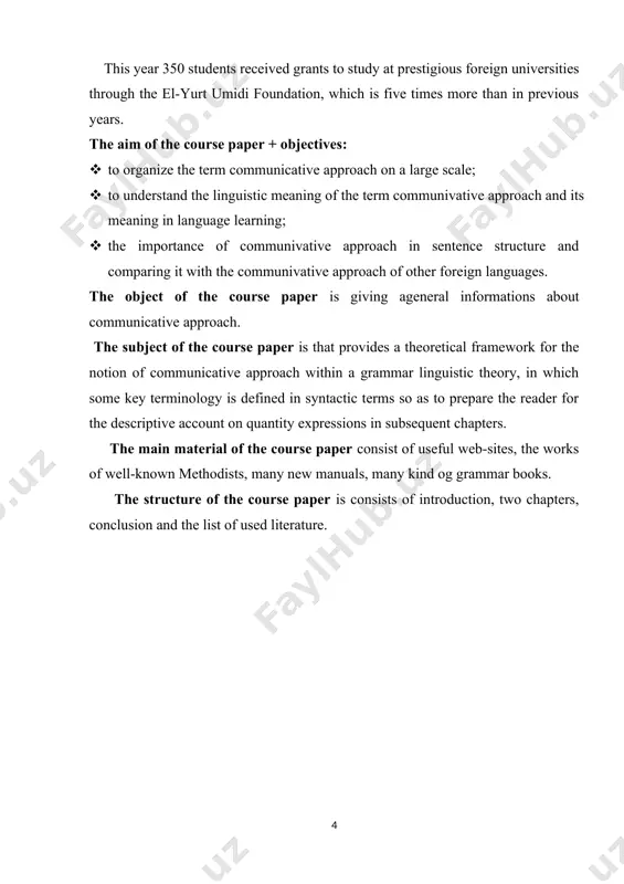 of introduction, two chapters, conclusion and the list of used literature. chapter i. giving general information about communicative approach. 1.1. expression to communicative approach. in the 1960s and 1970s, doubts about the effectiveness of the grammar-translation approach to language teaching grew. this approach was the idea that language has building blocks and you put these building blocks together to communicate meaningfully. there are specific rules (a.k.a. grammar and syntax) about how these blocks are put together. students learn by studying different sections of the language. but teachers in britain, in particular, say, "if the ultimate goal of language is communication, why am i spending 45 minutes of every lesson teaching my students about every verb tense on earth?" why aren't my students even opening their mouths to practice the language when i'm talking non-stop?''[footnoteref:1] [1: armstrong, k. (2004). sexing up the dossier: a semantic analysis of phrasal] at that time, …