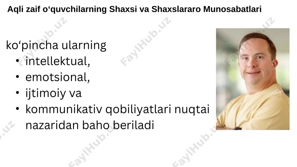 a yo'lni kesib o'tmaslik), ular bu qoidani boshqa o'xshash vaziyatlarda (masalan, velosiped yoki samokat kelayotganda) qo'llashni eslab qolishlari qiyin bo'lishi mumkin. o'tmish tajribalarni yangi vaziyatlarga qo'llash qiyinligi: umumlashtirish ko'pincha ilgari o'rganilgan narsalarni yangi holatlarda qo'llashni talab qiladi. agar ular ilgari biron bir vaziyatda xavfsizlik qoidalarini o'rgangan bo'lsa (masalan, mashina kelayotganida yo'lni kesib o'tmaslik), ular bu qoidani boshqa o'xshash vaziyatlarda (masalan, velosiped yoki samokat kelayotganda) qo'llashni eslab qolishlari qiyin bo'lishi mumkin. o'tmish tajribalarni yangi vaziyatlarga qo'llash qiyinligi: umumlashtirish ko'pincha ilgari o'rganilgan narsalarni yangi holatlarda qo'llashni talab qiladi. ular faqat sodda va aniq yo'l-yo'riqlar asosida harakat qilishadi. ularga ikkita raqamni qo'shish kerak bo'lsa (masalan, 3 + 2), ular bu jarayonni hisob-kitob qilib amalga oshirishi mumkin. ammo agar ularni ushbu jarayonda chalkashtiruvchi murakkabroq masala berilsa, ular qiyinlashadi. to'g'ri metod va yondashuvlar bilan ularga oddiy muammolarni hal qilishni o'rgatish mumkin. ularning tafakkur qilish darajasini tushunib, sabr bilan murakkabliklarni kamaytirish va konkret misollar orqali tushuntirish …