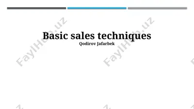 basic sales techniques — PPTX