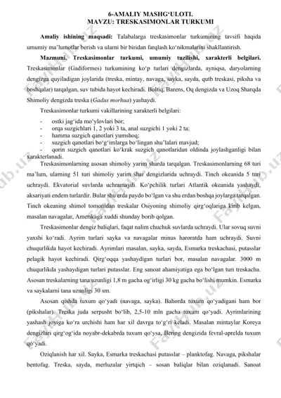 treskasimonlar turkumi — DOCX