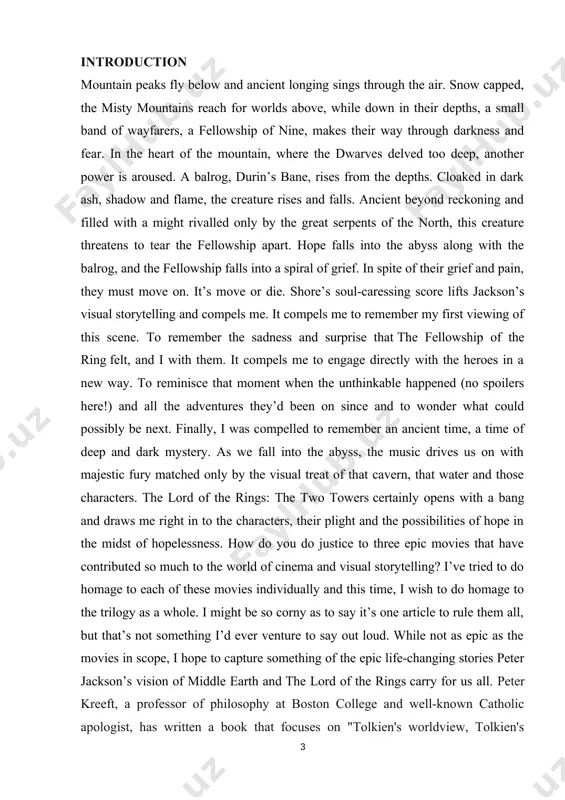 swer" to the question, as well as at least one quotation from another writing by tolkien that he sees as relevant. finally, kreeft includes a quotation from c. s. lewis, which he views as "showing the same philosophy directly stated" (11). the inclusion of quotes from lewis is not completely surprising, as kreeft identifies on his faculty web page at boston college the writings of lewis as a professional research interest. but the inclusion of the quotations of lewis turns out to be a major weakness in the book. kreeft's approach implies that the two men were of extraordinarily similar minds; in fact he writes in the introduction that "g. k. chesterton and hilaire belloc were so close in personal friendship, in philosophical and religious belief, and in the common vocation of fighting a common jihad against the modern world that they were called the 'chester belloc monster'. we could …