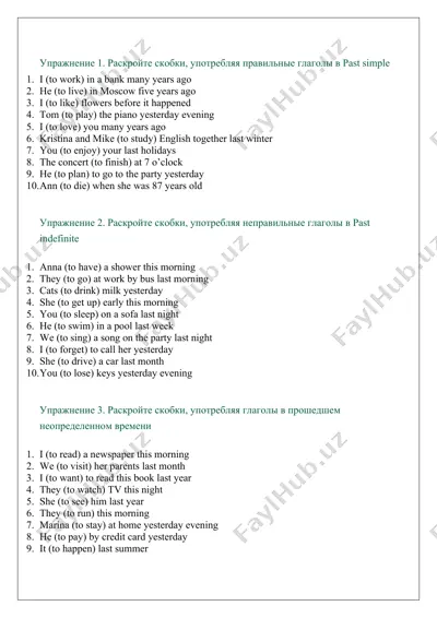 past simple va past indefinite — DOCX