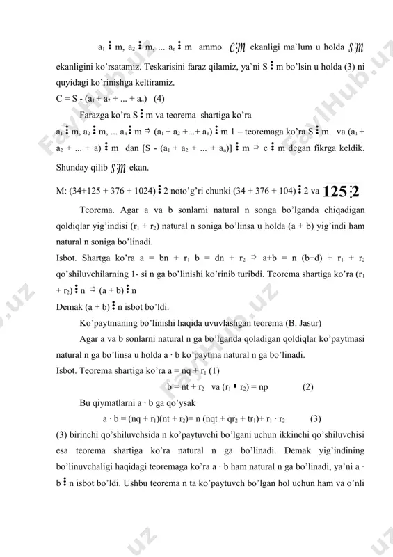 butun nomanfiy sonlarning bo’linuvchаnligi - Page 5