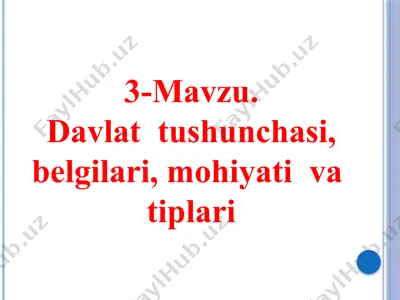 davlat tushunchasi va belgilari — PPTX