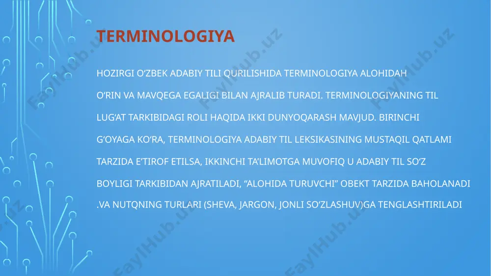 ikcha, 26 tasi arabcha, 5 tasi mo‘g‘ulcha, 3 tasi esa hind-yevropacha ekanligi aniqlangan. biz tomondan o‘z vaqtida eski turkiy til va eski o‘zbek adabiy tilida qo‘llanishda bo‘lgan ijtimoiy-siyosiy va sotsial-iqtisodiy terminlarni qiyosiy-statistik tahlili amalga oshirilgan edi. tahlil xi-xiv asr turkiy obidalar tilida qayd etilgan 700 ta ijtimoiy-siyosiy va sotsial-iqtisodiy terminlardan 645 tasi o‘zbek adabiyoti klassiklari asarlari tilida deyarli fonetik va semantik o‘zgarishlarsiz qo‘llanishda davom etganini ko‘rsatgan edi. eʼtiboringiz uchun rahmat image2.png image3.jpeg /docprops/thumbnail.jpeg