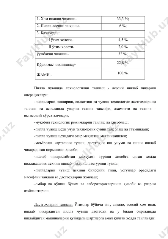 1. 2. справичнок. «шелк сырец и кокономотание» м., легпромбытиздот. 1986г. 3. м.м. мухамедов. организация и планирование кокономотального и шелкокрутильного производства. м., легкая индустрия, 1980г. 4. типовая технологическая карта производство шелка-сырца при механическом и автоматическом кокономотании. униитэи легпром. м. 1982г. 5. типовая технологическая карта производство шелк-сырец при автоматическом кокономотани системи гунзе. униитэи легпром 1989г. _1078638727.unknown _1078638729.unknown _1078643139.unknown _1078638749.unknown _1078638728.unknown _1078638725.unknown _1078638726.unknown _1078638723.unknown