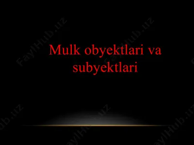 mulkchilik — PPTX