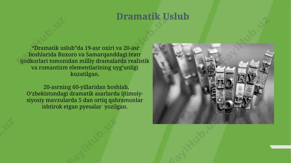 ifodalash uchun samarali vosita boʻlgan. litot tropi, aksincha, kamdan-kam hollarda haddan tashqari kuchli ta'sir qilish uchun ishlatiladi, masalan, 18-asr rus adabiyotida 5 dan kam holatda uchraydi. metafora va alegoriya alegoriya esa, masalan, 17-asr frantsiyasi davrida yozilgan bir hikoyada, shohning zulmini timsollaydigan bo'ri obrazini ishlatishi orqali butun bir ijtimoiy tizimni aks ettiradi. мetafora, masalan, "yuragim muzlab qoldi" iborasi, hissiy holatni 2 ta turli tasvir – yurak va muz – orqali ifodalaydi, bu esa rus yozuvchisi chexovning asarlarida tez-tez uchraydi. frazeologizmlar va idiomalar o'zbek tilidagi 500 dan ortiq frazeologizm va idiomalar lug'atlarda mavjud bo'lib, ularning ba'zilari qadimgi turkiy tillardan kelib chiqqan va tarixiy kontekstni aks ettiradi. frazeologizmlar, masalan, "yetti osmonga ko'tarish" (7 raqami bilan ifodalangan haddan tashqari maqtash) kabi iboralar, turli mintaqalarda, jumladan, toshkent va samarqandda, biroz farq qilishi mumkin. adabiy tilning asosiy xususiyatlari ўзбек адабий тилининг бой имкониятлари 200 дан ортиқ сингак ва троп турлари билан ифодаланади, бу эса образлиликни кучайтиришга …