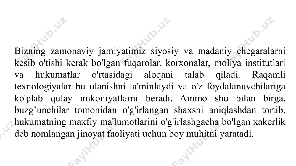 ko'rsatib, maxfiy ma'lumotlarni topish uchun bell telephone kompaniyasining tizimidan qanday foydalanishni va shaharlararo telefon vaqtini o'g'irlashni o'rganish uchun dastlabki telefon uskunalarida son-sanoqsiz tajribalar o'tkazdilar. jinoyatning bu innovatsion turi huquqni muhofaza qilish organlari uchun qiyin masala edi, qisman jinoiy javobgarlikka tortishga yordam beradigan qonunchilikning yo'qligi va buzib kirilayotgan texnologiya bo'yicha malakali tergovchilarning etishmasligi ularni topshda qiyinchiliklarga olib keldi. ma'lum bo'lishicha, kompyuter tizimlari jinoiy harakatlarga ochiq bo'lgan va iste'molchilarga yanada murakkab kommunikatsiyalar taqdim etilgach, kiber jinoyatchilik uchun imkoniyatlar oshgan. asosiy maqsad - bu ma'lumotlardan foydalanish yoki egalarini shantaj qilish. o'zlarini tanishtirish uchun saytlar, infratuzilma va xizmatlarga kiradigan xakerlar guruhlari bor. bunday hujumlarni terrorchilik hujumlari bilan solishtirish mumkin. kiber jinoyat haqida birinchi federal qonun 1986 yilda lorens berkli milliy laboratoriyasining tizim ma'muri klifford stoll buxgalteriya hisobi ma'lumotlarining ba'zi qonunbuzarliklarini qayd etdi. birinchi raqamli sud -tibbiyot texnikasini ixtiro qilib, u ruxsatsiz foydalanuvchi o'z kompyuter tarmog'ini buzib kirganini aniqladi. stoll xakerni tarmoqqa qaytaradigan, uning manbasiga …