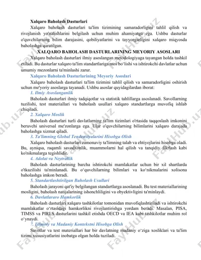 xalqaro baholash dasturlari — DOCX