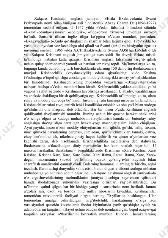 lanuvchi yirik xalqaro korporatsiyalarga aylangan. yadh meditatsiya amaliyotini keng qo‘llaydilar, tashkiliy jihatdan piramida shaklida boshqariladi. ularning aksariyati noqonuniy faoliyat yurituvchi, kriminal tashkilotlardir (masalan, «aum sinrikyo» (yaponiyа), «quyosh ehromi» (fransiya va kanadа) va b.). diniy ta’limotlarni buzib talqin qiluvchi harakatlarga: - protestantlarning «ikkilamchi» birlashmalari – «yahve shohidlari» («svideteli iegovo»), «oxirgi kun avliyolari iso masih cherkovi» (mormonlar), «masih cherkovi» (boston harakati); - soxta xristian harakatlar – «mun birlashtirish cherkovi», «vissarion oxirgi ahdi cherkovi», «oq birodarlar»; - saentologik kultlar – «xristian ilmi», «ron xabbard saentologiya markazi», «kloneyd», «oq ekologlar» harakati; - neo- va kvaziorientalistik maktablar va kultlar – «tirik axloq»(agni yoga), «krishnani anglash jamiyati», «transsendental meditatsiya», «aumsinrikyo», «saxadja-yoga» va b.); - yangi majusiy tashkilotlar va kultlar – «runvira» ukrain milliy e’tiqodi cherkovi, rossiya jarangli kedrlari, omsk «qadimgi diniy e’tiqodiga qaytish kulti» va boshqalar kiradi. «sekta»so‘zi, eng umumiy ma’noda, muayyan diniy, siyosiy yoki falsafiy qarashlarga ergashuvchilar guruhini anglatadi. «diniy sekta» deganda ma’lum bir dindagi …