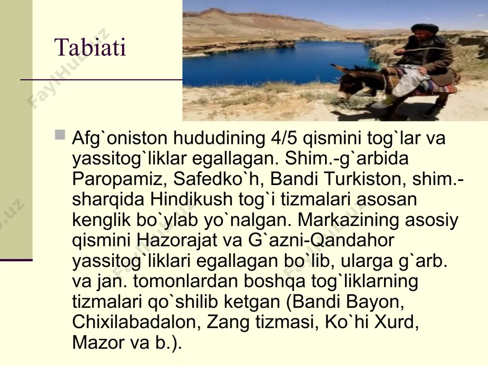 atan rasmiy toshkentning qat'iy pozitsiyasi bayon etildi. u afg'oniston ichki ishlariga aralashmaslik siyosati, afg'onistonga qarshi qaratilgan turli harbiy-siyosiy bloklarda qatnashmaslik, afg'oniston bilan faqat ikki tomonlama hamkorlik qilish va afg'on xalqi saylagan hukumatni qo'llab-quvvatlashdan iboratdir”,– deydi o'zbekiston respublikasi oliy majlisi qonunchilik palatasi deputati ravshan asqarov. afg'onistonda iqtisodiy jarayonlarning faollashuvi barqarorlikning asosiy faktorlaridan hisoblanadi. xususan, bugun o'zbekiston afg'oniston bilan transport yo'laklarini rivojlantirishdan manfaatdor. xitoy, hindiston kabi mamlakatlar esa afg'oniston bilan energetika sohasida hamkorlikka katta qiziqish bildirmoqda. bu loyihalar mamakatga yirik investitsiyalarni jalb qiladi va aholining turmush darajasini yaxshilanishiga zamin yaratadi. afg`onistondagi giyohvand moddalar bugun afg`onistonda giyohvand moddalar ishlab chiqarish hajmining ortib borayotgani nafaqat mintaqa davlatlari, balki butun jahon hamjamiyati tashvishga solmoqda. biroq mazkur illatga qarshi faqat giyohvand mod¬dalar ishlab chiqarilayotgan hudud atrofida «xavfsizlik zona»sini tashkil etish, jazolash va ma`muriy chora-tadbirlarni kuchaytirish bilangina kurashish kifoya qilmaydi. bu muammoni, birinchi navbatda, afg`oniston iqtisodiyotini chuqur tarkibiy o`zgartirish, aholini tinch va bunyodkorlik mehnati bilan band etish …