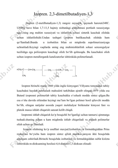 izopren. 2,3-dimetilbutadiyen-1,3 — DOC