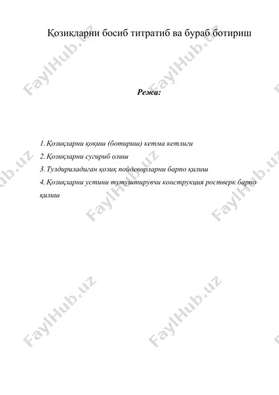 қозиқларни босиб титратиб ва бураб ботириш — DOCX