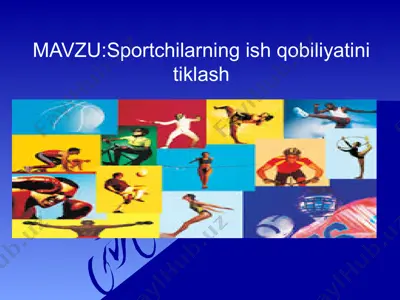 sportchilarning ish qobiliyatini tiklash — PPTX