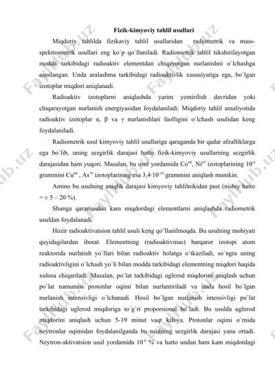 fizik-kimyoviy tahlil usullari — DOCX