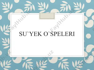su`yek o`speleri — PPT