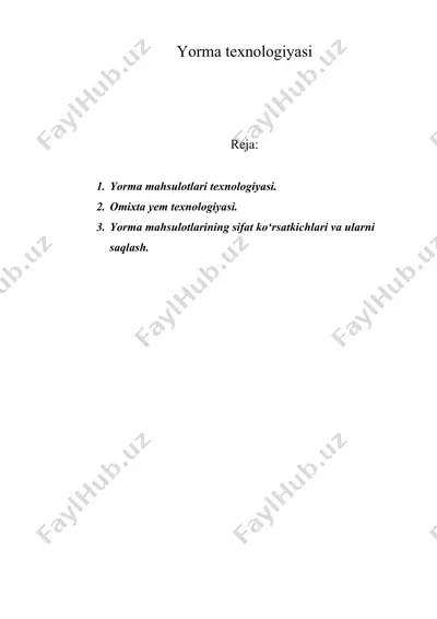 yorma texnologiyasi — DOC