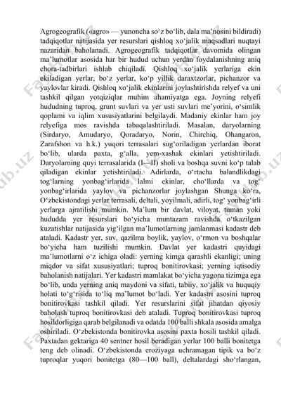 agrogeografik tadqiqotlar — DOCX