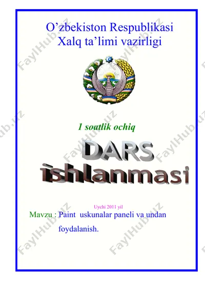 paint uskunalar paneli va undan foydalanish — DOC