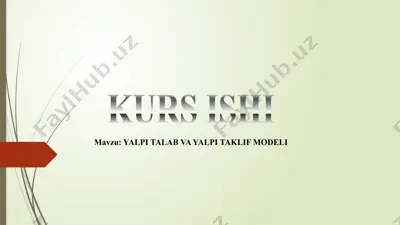 yalpi talab va yalpi taklif modeli — PPTX