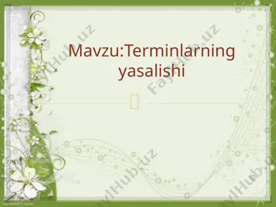 terminlarning yasalishi — PPTX