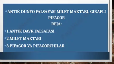 antik dunyo falsafasi — PPTX