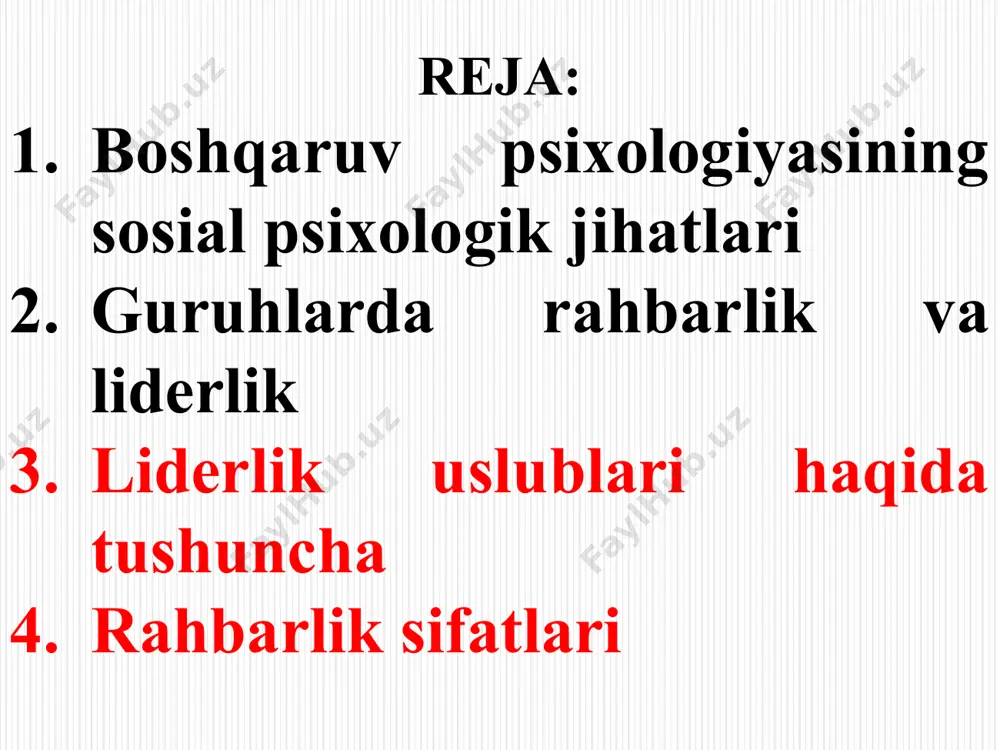 aniq ishni, operatsiyani qanday amalga oshirmoqchiligini odatda, jamoadan sir tutadi, uning fikricha, bu uning obro’iga salbiy ta`sir ko’rsatishi mumkin. guruhdagi sosial fazoviy munosabatlardagi o’rni jihatdan, u "jamoadan chetda", avtonom. avtoritar rahbarda har bir jamoa a`zolarining qobiliyatlari, ishga munosabatlari, mavqelariga ko’ra tutgan o’rinlari haqida tasavvurlar borki, shunga ko’ra u har bir xodimning ish xarakatlarini maksimal tarzda dasturlashtirib qo’ygan, unda har qanday cheklashlar uning ochiq g’azabini keltiradi va buning uchun unda jazolashning turli uslublari mavjud. ya`ni bunday jamoalarda hokimiyat markazlashtirilgan, jamoa rahbari ushbu markazning yakka xokimi shuning uchun ham bu yerda "mening odamlarim", "mening ishim", "mening fikrim bo’yicha" qabilidagi iboralar tez-tez ishlatiladi. bunday rahbarlarda ishiga nisbatan shunday fidoiylik borki, ular o`zlarini shu ishsiz tasavvur qila olmaydilar, ya`ni ish uning "butun vujudini qamrab olgan“. shu sabab bo`lsa kerak, bunday rahbar har bir odamda uning kundalik ish faoliyatini, uning natijalarini juda yaxshi biladi. lekin, aslida uni ishning mazmunidan ko`ra, uning o’sha yerdagi yetakchilik roli, …