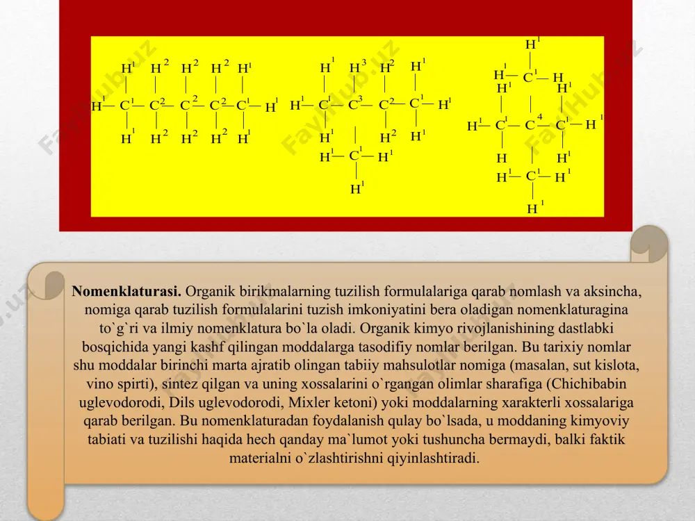 a olinishi. alkanlar tabiatda keng tarqalgan moddalar bo`lib, ularning quyi vakillari yer qobig`idan chiqadigan tabiiy gazlarning asosiy tarkibiy qismini tashkil qiladi. neft ham to`yingan uglevodorodlar aralashmasining asosiy tabiiy manbai hisoblanadi. tog` mumi, ya`ni ozokerit qattiq parafirinlar aralashmasidir. bundan tashqari, to`yingan uglevodorodlarning ba`zi vakillari o`simliklardan ham ajratib olingan. lekin individual ugledorodlarni tabiiy manbalardan, jumladan, neft va uning kreking mahsulotlaridan sof holda ajratib olish ko`p mehnat talab qiladigan qiyin ishdir. bu reaksiya birlamchi galoid alkillar bilan o’tkazilganda yaxshi natija beradi. ikkilamchi, uchlamchi galoid alkillardan foydalanilganda esa qo’shimcha mahsulotlar hosil bo’lishi hisobiga kerakli uglevodorodning hosil bo’lish miqdori kamayib ketadi. natriy metali o’rniga litiy, rux, magniy kabi metallardan ham foydalanish mumkin. bulardan tashqari to’yingan uglevodorodlarni metall karbidlariga suv ta’sir ettirib, karbon kislotlar va ularning tuzlarini elektroliz qilib, metall oragnik birikmalardan ham olish mumkin. to’yingan uglevodorodlar neftni qayta ishlash vaqtida ko’p miqdorda hosil bo’lganligi va tabiatda tayyor holda mavjud bo’lganligi sababli yuqoridagi usullar bilan deyyarli …