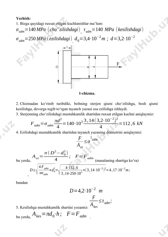 sterjenning kuchlanish va deformasiyasi tahlili - Page 5
