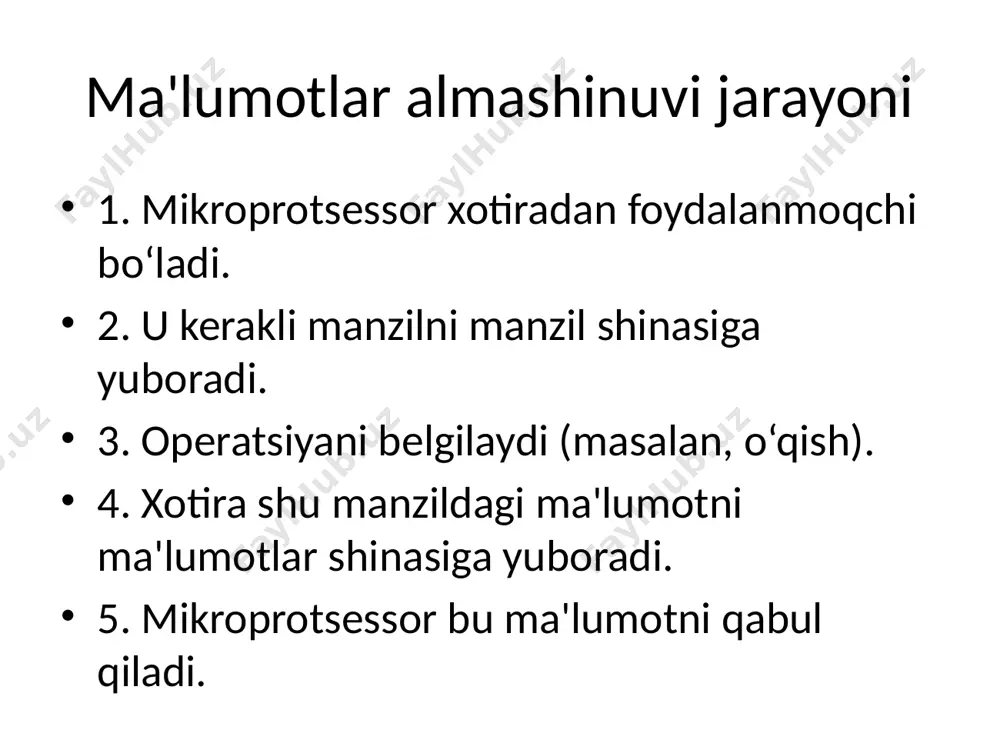 mikroprotsessorlar xotirasida ma'lumotlar almashinuvi - Page 4